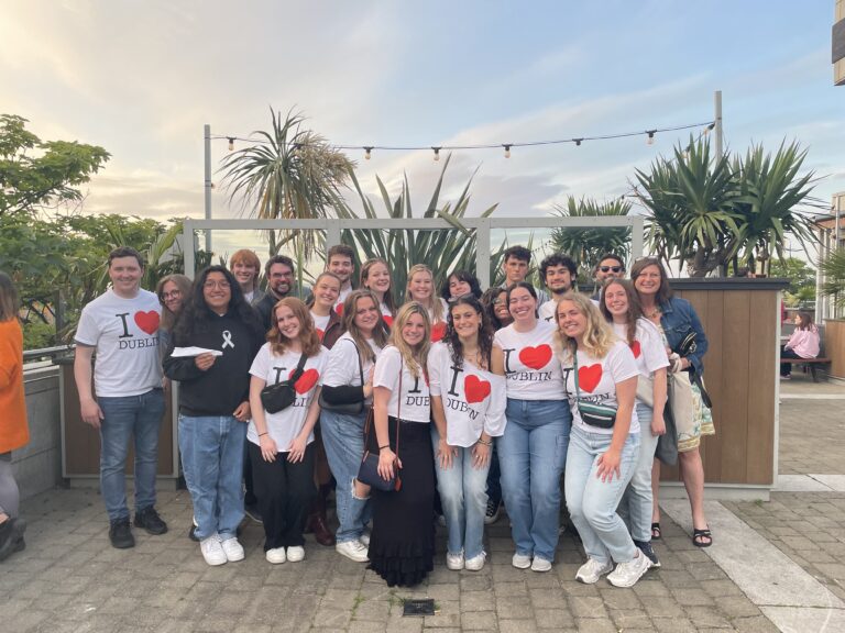 A group of students pose for a photo in Ireland.